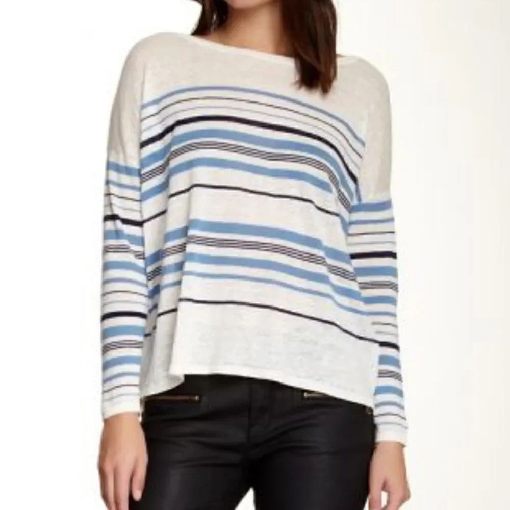 Joie Stripe Linen Maine Sweater M NWOT